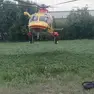L'elisoccorso del Suem intervenuto per il grave incidente a Montebelluna