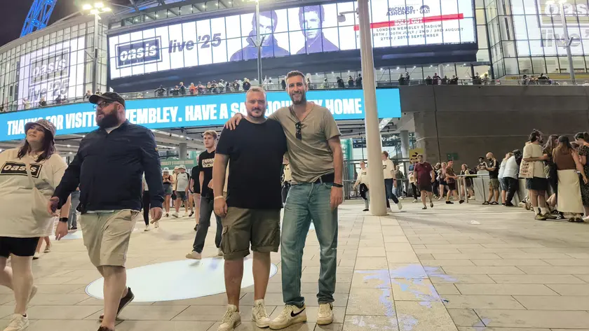 I trevigiani Luca Zazzeron e Giacomo Tenconi fuori da Wembley