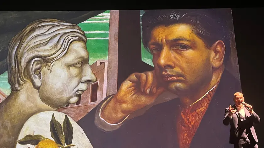 Marco Goldin con il De Chirico e il Van Gogh che arriveranno a Treviso in autunno