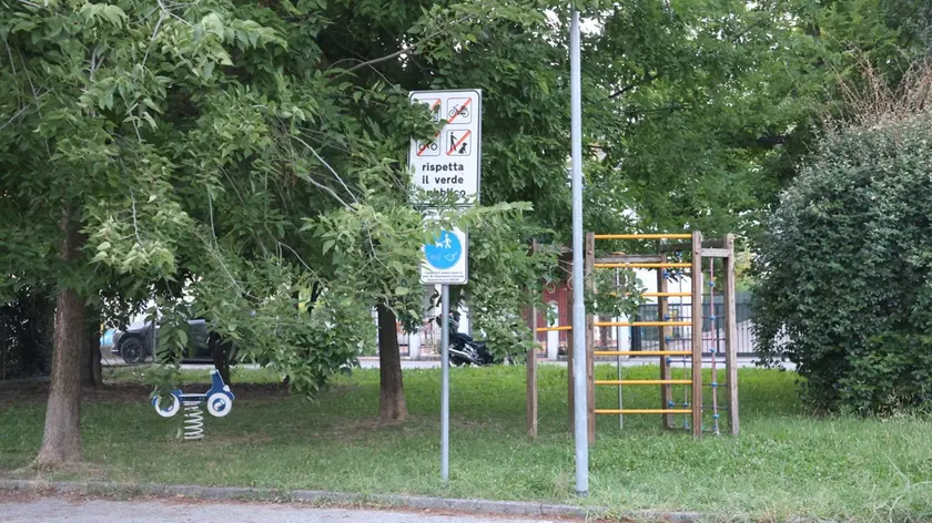 Il parco dove è avvenuta l'aggressione a Salgareda