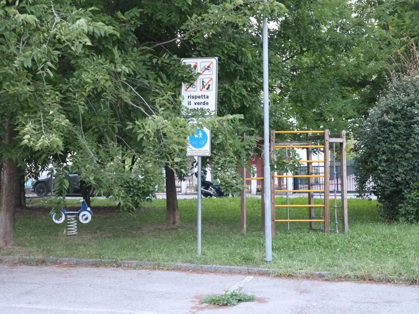 Il parco dove è avvenuta l'aggressione a Salgareda