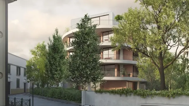La palazzina che dovrà sorgere lungo il Sile