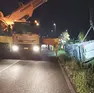 Il tir finito nel fosso a San Vendemiano