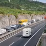 Il traffico lungo l’autostrada prima del Lisert in una foto di archivio