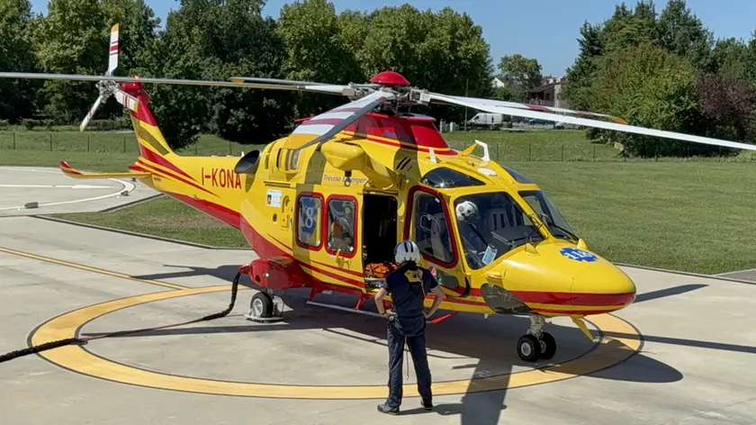 Il bimbo di Pianiga è stato portato dall'elisoccorso all'ospedale di Padova