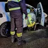 Una delle auto coinvolte nell'incidente a Castelfranco