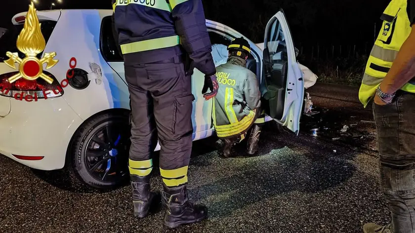 Una delle auto coinvolte nell'incidente a Castelfranco