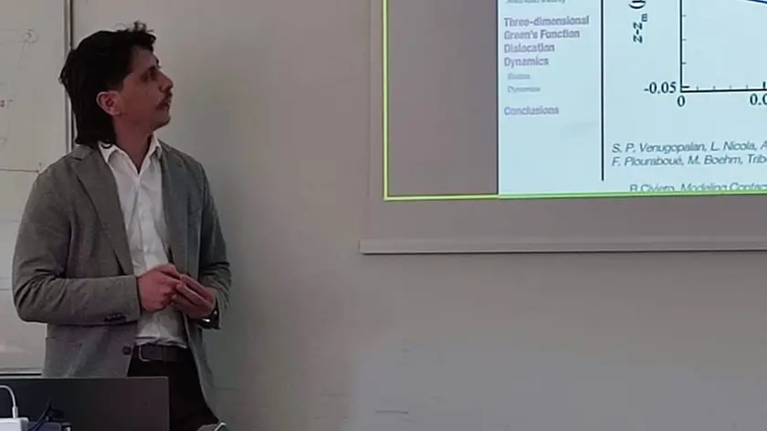 Riccardo Civiero durante una lezione negli States