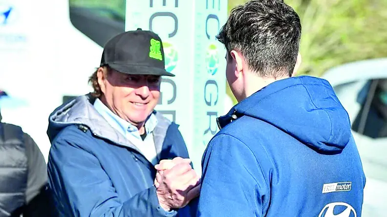 A sinistra la vittima, Luciano Sandrin, con il nipote Tommaso, pilota di rally