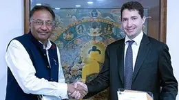 Il presidente e ad di Mukand Sumi Special Steel Ltd, Niraj Bajaj, al Ceo del Gruppo Danieli, Giacomo Mareschi Danieli