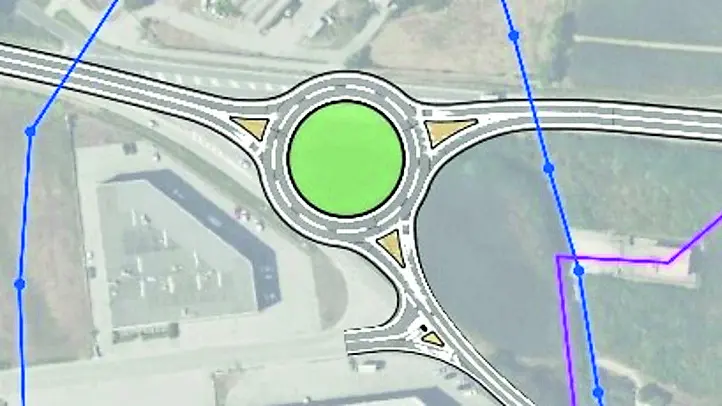 Il progetto di rotonda lungo la Feltrina nel punto dell’innesto con la strada per Onigo