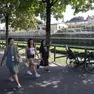 La passeggiata che costeggia la cinta muraria di Treviso in restauro