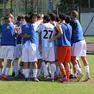 L'esultanza del Treviso calcio dopo la vittoria contro l'Adriese