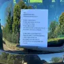 Uno dei volantini apparsi sulle auto dei prof a Ponzano