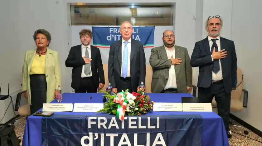 Da sinistra Marina Marchetto Aliprandi, Andrea Bacciga, Adolfo Urso, Claudio Borgia e Roberto Pinto