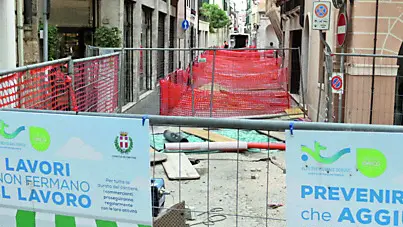 Un cantiere di Ats in centro a Treviso