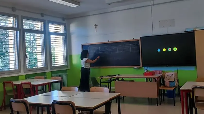 Un'aula disciplinare delle scuole medie Milani di Treviso