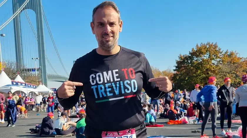 Conte prima della partenza della Maratona di New York