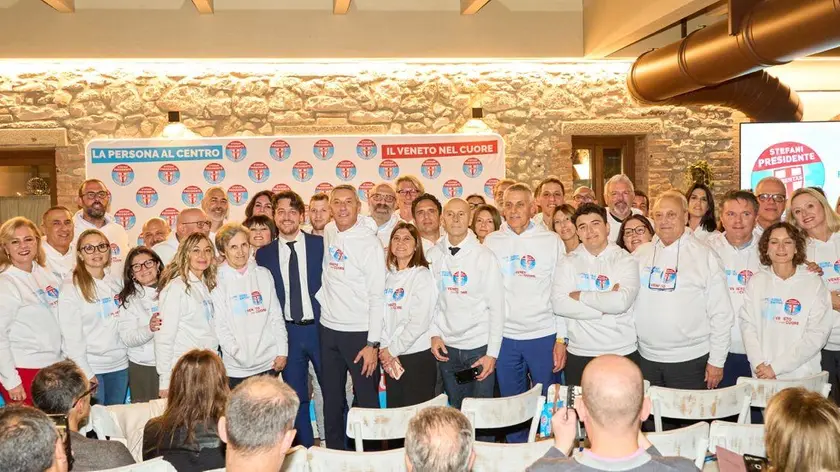 I candidati dell'Udc alle regionali in Veneto con il candidato Alberto Stefani