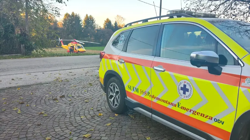 I mezzi di Pedemontana emergenza ad Asolo in località Casonetto