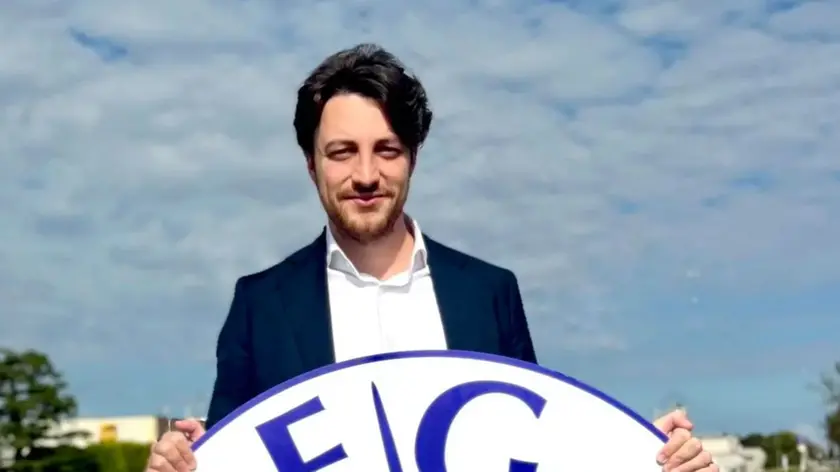 Il candidato del centrodestra alle elezioni regionali in Veneto, Alberto Stefani