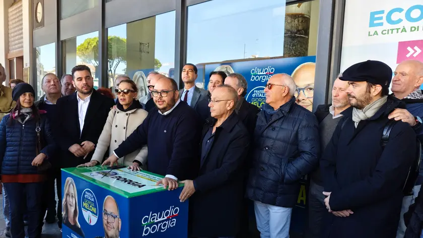 Claudio Borgia con i big di Fratelli d'Italia a Treviso