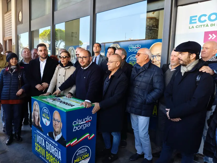 Claudio Borgia con i big di Fratelli d'Italia a Treviso