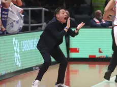 L'allenatore del Treviso, Alessandro Rossi, durante la partita. Foto Editoriale Report