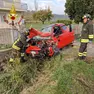 Una delle auto coinvolte nello scontro
