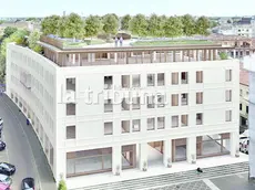 Una vista dall’alto della futura Camera di Commercio in piazza Borsa a Treviso