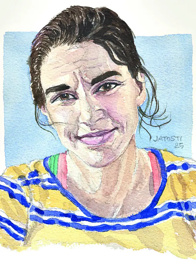 Silvia Loreggian nel ritratto di Massimo Jatosti