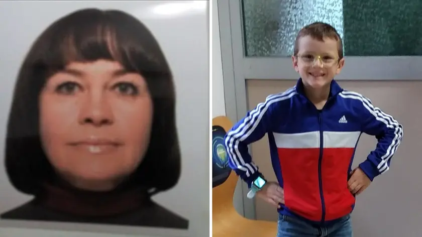 A sinistra Olena Stasiuk, a destra il figlio Giovanni