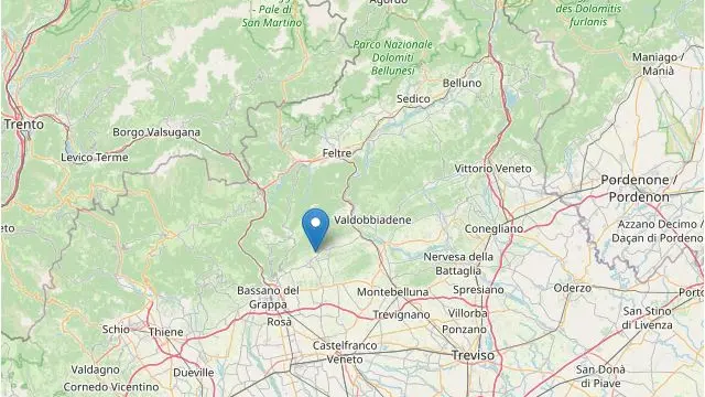 Il punto in cui è stata avvertita la scossa