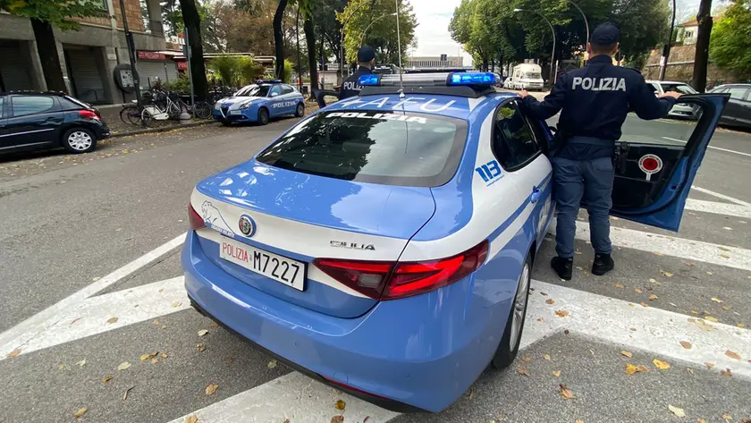 Un controllo della polizia a Treviso