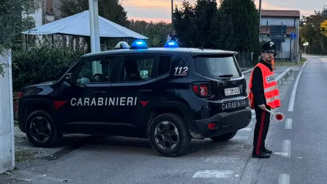 Un posto di blocco dei carabinieri