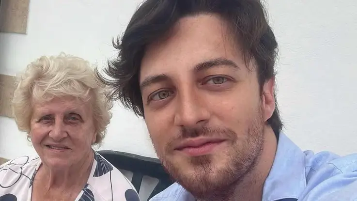 Alberto Stefani con la nonna Paola