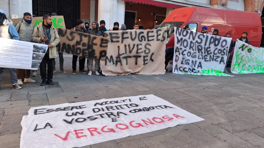 Un momento della protesta