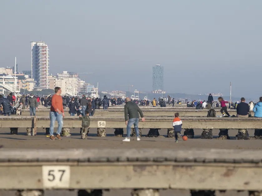 La spiaggia di Jesolo d'inverno