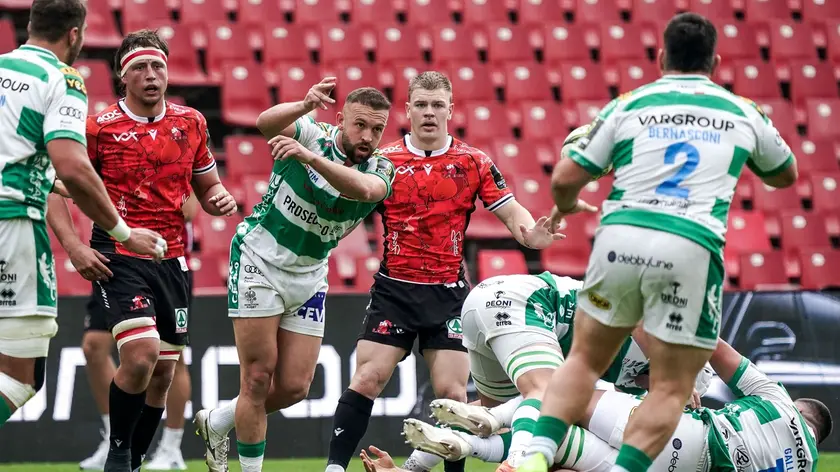 Un momento del match tra Benetton e Lions (Foto Benetton)