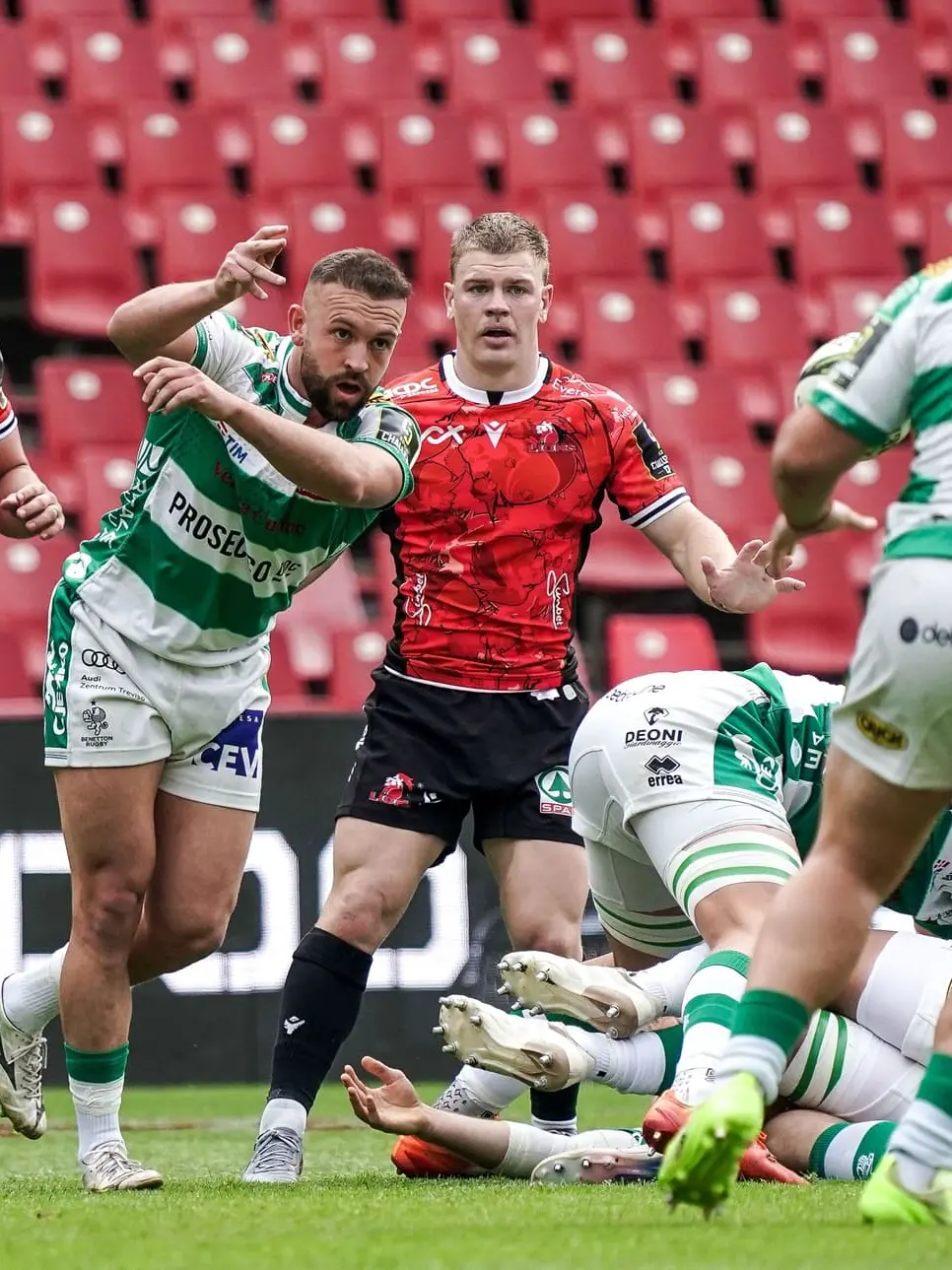 Un momento del match tra Benetton e Lions (Foto Benetton)