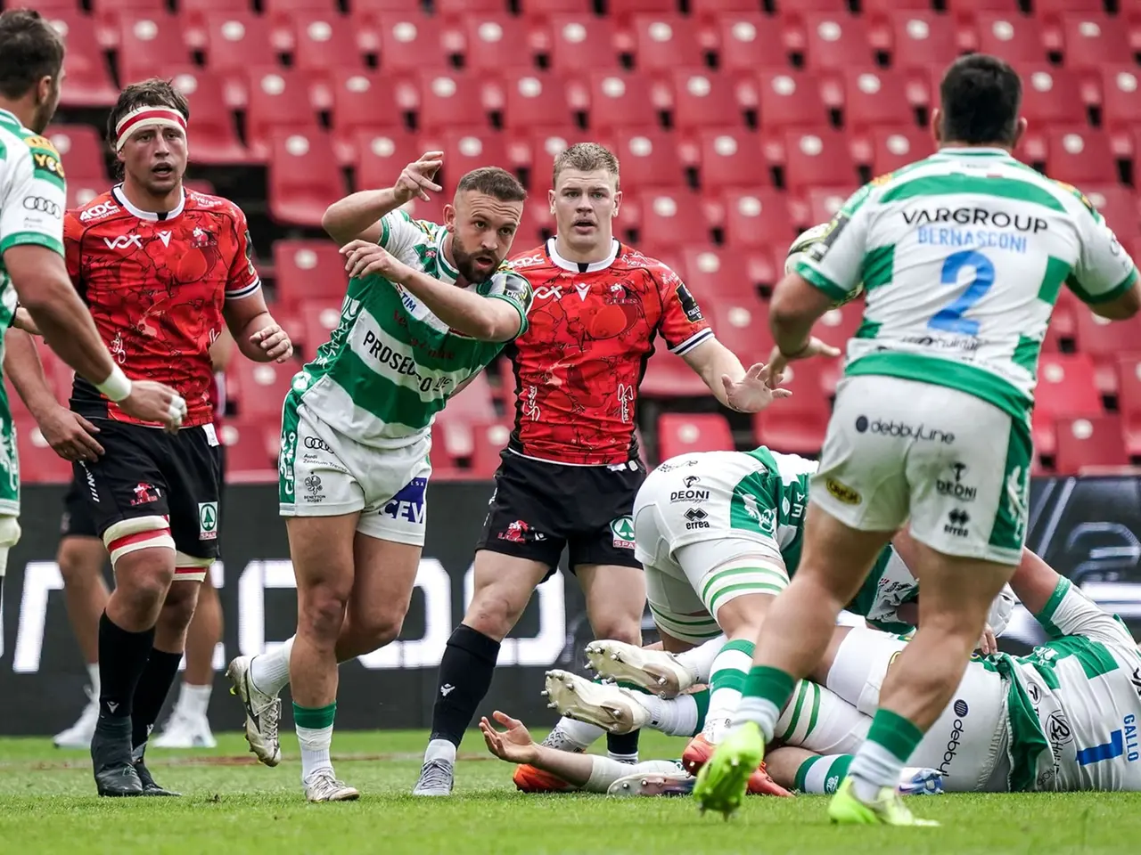 Un momento del match tra Benetton e Lions (Foto Benetton)