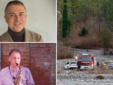 Le due vittime, in alto Sandro Valent e in basso Mauro Darpin. A destra il luogo dell'incidente