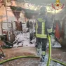 L'intervento dei pompieri a Povegliano