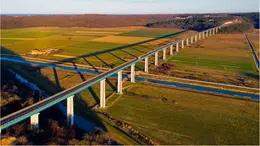 Il viadotto Mirna in corso d'opera in Istria
