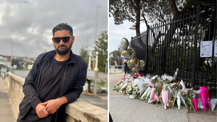 Il triestino Lorenzo Petrachi e una foto scattata da lui sul luogo dell'attentato a Sydney