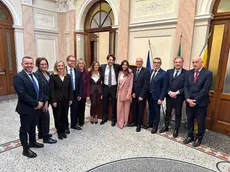 Il presidente del Veneto Alberto Stefani con i nuovi assessori