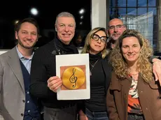 Da sinistra Paolo Bertoldo, professore d’orchestra, Roberto Cordella, macchinista, Laura Coppola, responsabile marketing per Fondazione Teatro La Fenice, Daria Lazzaro, macchinista