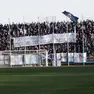 Lo striscione degli ultras del Treviso
