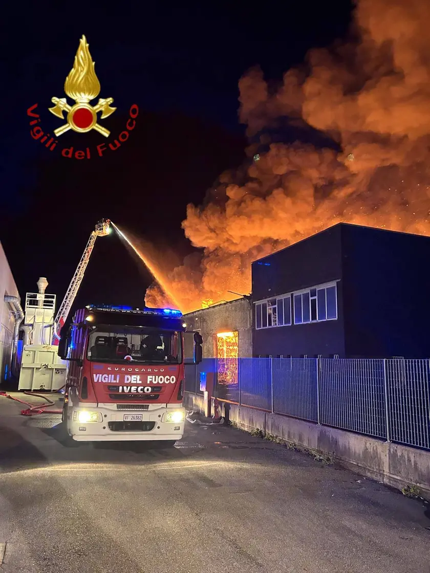 I vigili del fuoco a Motta di Livenza