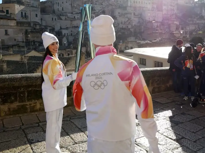 Un passaggio della fiaccola olimpica